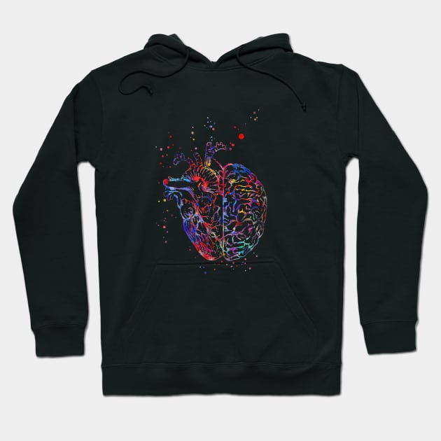 Brain and heart Hoodie by RosaliArt